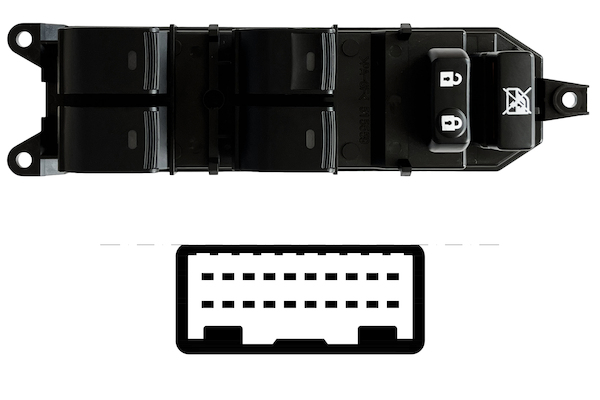 TOYOTA AURIS 2013.01-*INTERRUPTOR PUERTA DELANTERO IZQ(4 BOTONES)20PIN